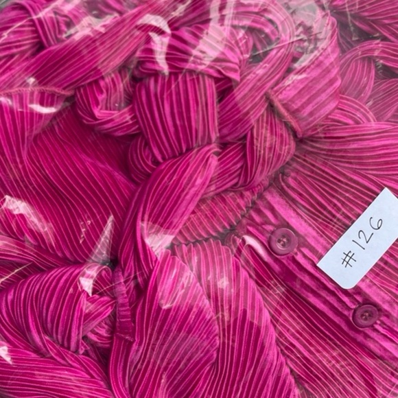 Peppermayo Pink Pleated Button Down Long Sleeve Flirty Mini Dress - Size 0 - Picture 13 of 15